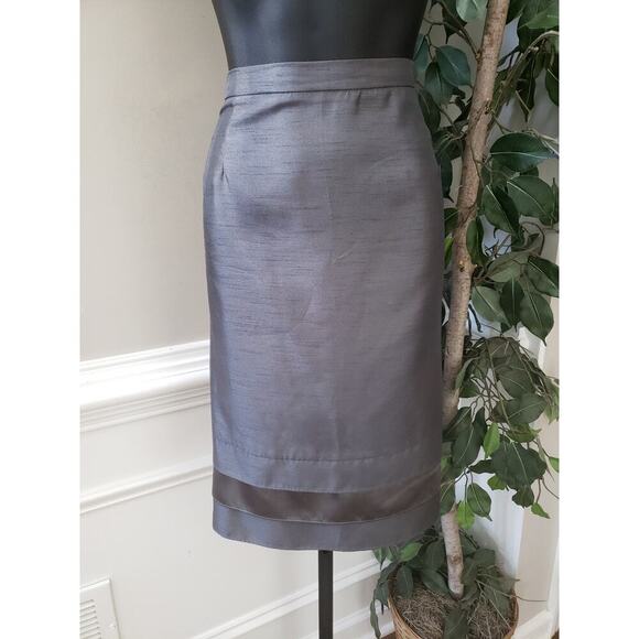 Dana Kay Skirt Suit Set Women's 18 Silver Single Breasted Collar 3 Button Front - Picture 2 of 16